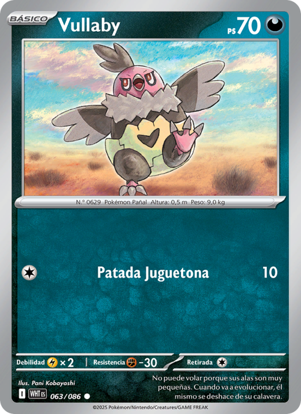 Vullaby 063 — Weiße Flammen (Spanish Pokémon TCG card)