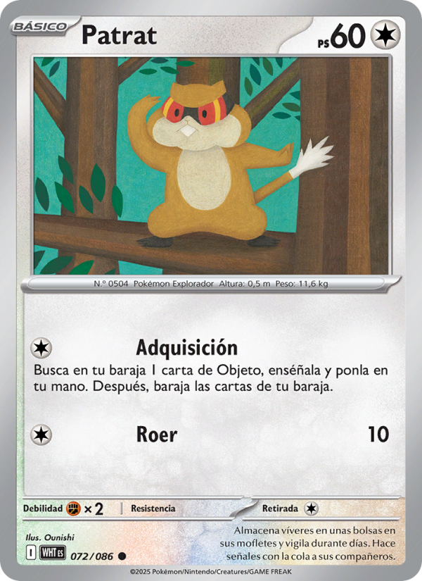 Patrat 072 — Weiße Flammen (Spanish Pokémon TCG card)