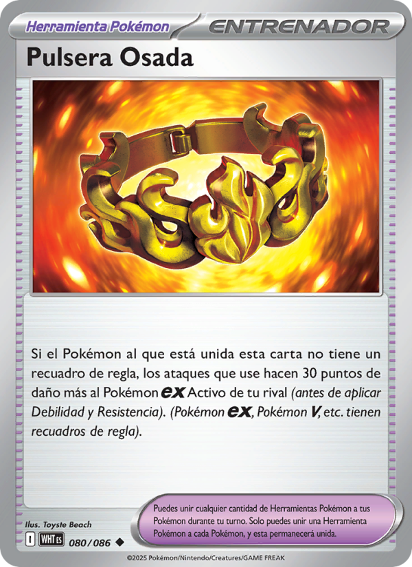 Pulsera Osada 080 — Weiße Flammen (Spanish Pokémon TCG card)