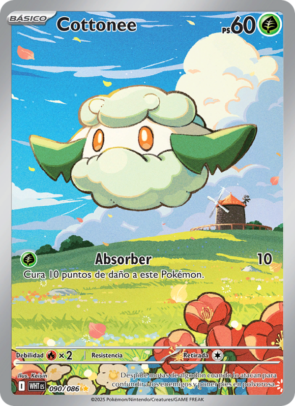 Cottonee 090 — Weiße Flammen (Spanish Pokémon TCG card)