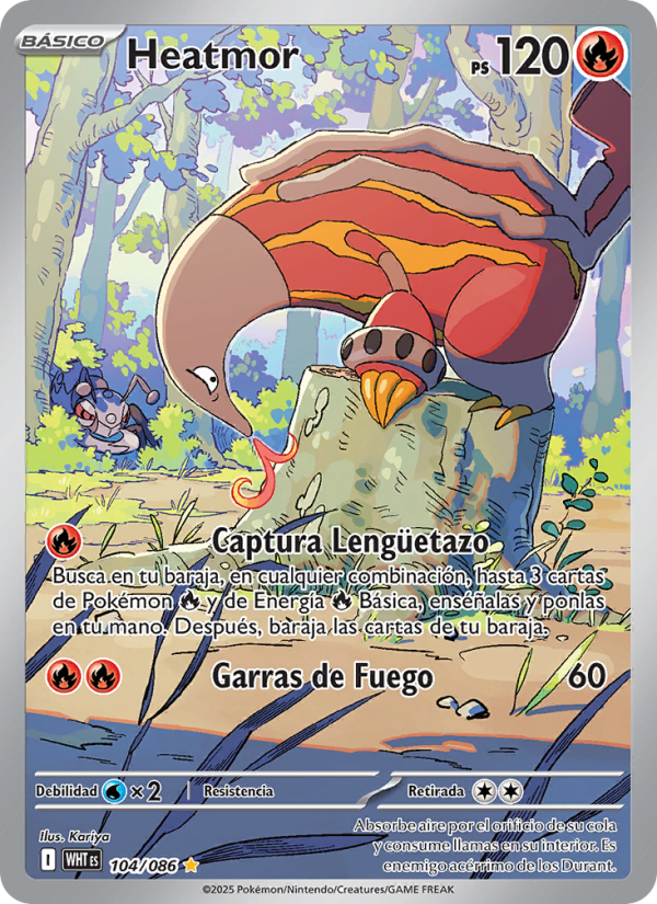 Heatmor 104 — Weiße Flammen (Spanish Pokémon TCG card)