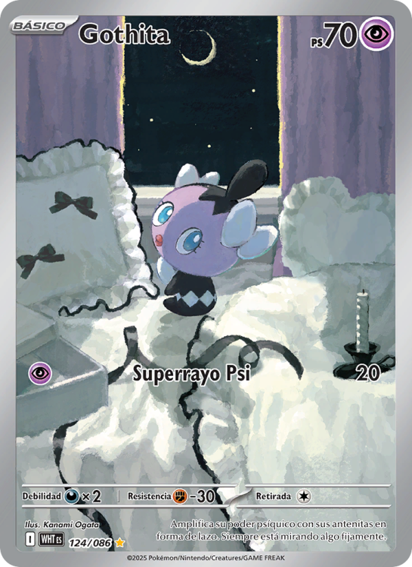 Gothita 124 — Weiße Flammen (Spanish Pokémon TCG card)