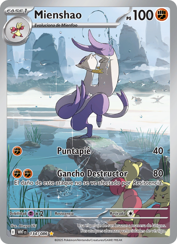 Mienshao 134 — Weiße Flammen (Spanish Pokémon TCG card)