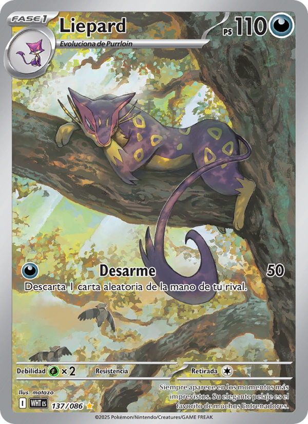 Liepard 137 — Weiße Flammen (Spanish Pokémon TCG card)