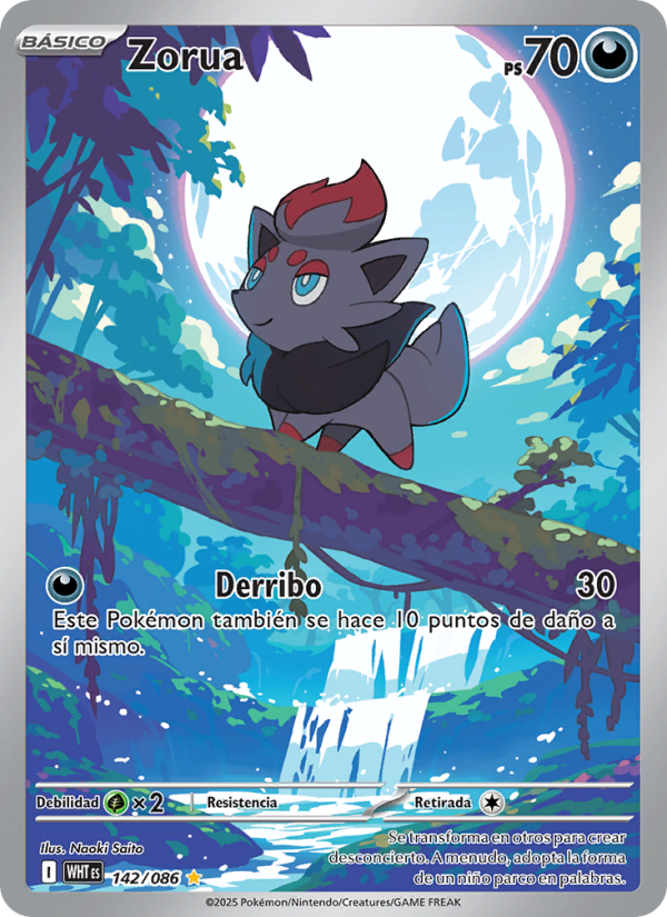 Zorua 142 — Weiße Flammen (Spanish Pokémon TCG card)