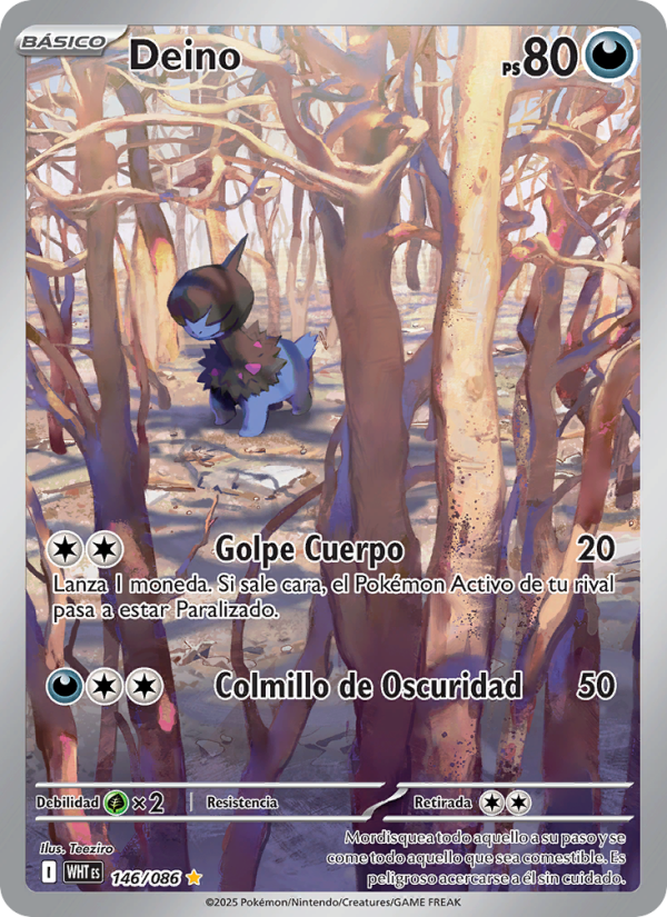 Deino 146 — Weiße Flammen (Spanish Pokémon TCG card)