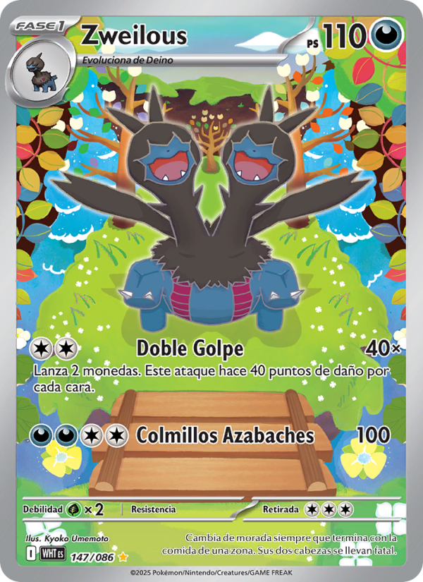 Zweilous 147 — Weiße Flammen (Spanish Pokémon TCG card)
