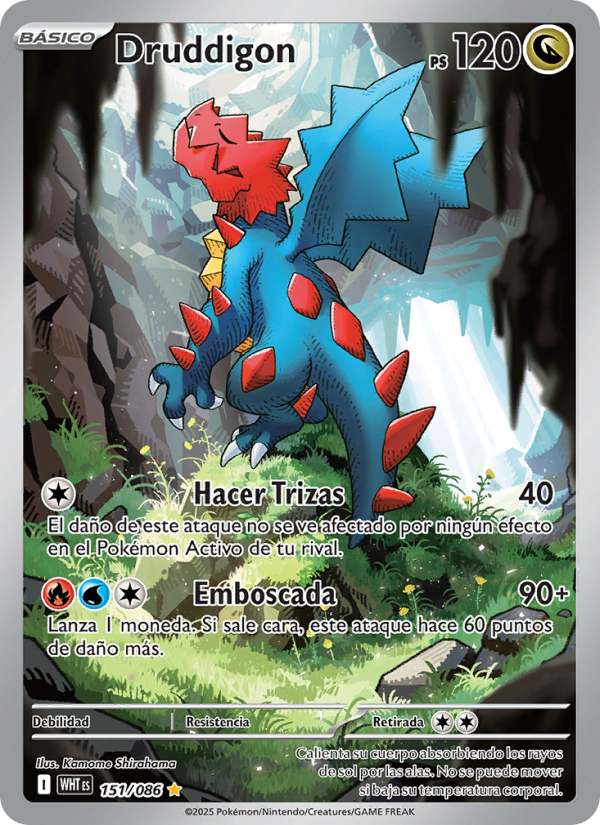 Druddigon 151 — Weiße Flammen (Spanish Pokémon TCG card)