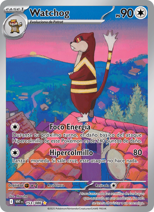 Watchog 153 — Weiße Flammen (Spanish Pokémon TCG card)