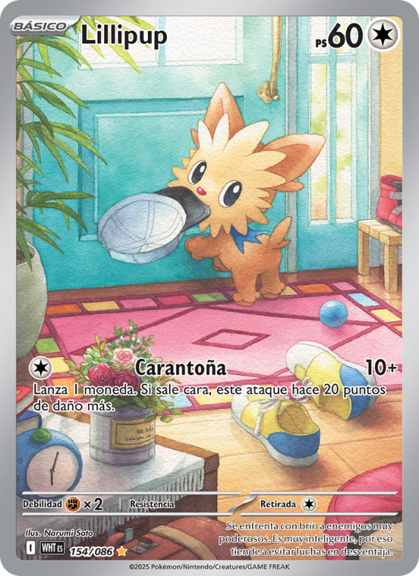 Lillipup 154 — Weiße Flammen (Spanish Pokémon TCG card)