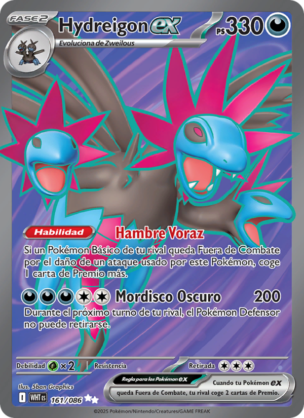 Hydreigon ex 161 — Weiße Flammen (Spanish Pokémon TCG card)