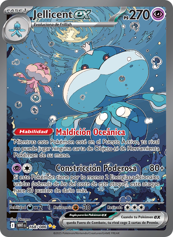 Jellicent ex 168 — Weiße Flammen (Spanish Pokémon TCG card)