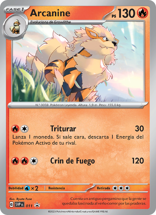 Arcanine 011 — SVP Black Star Promos (Spanish Pokémon TCG card)