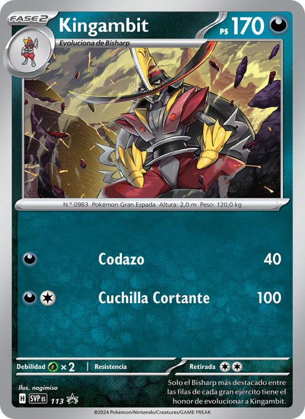 Kingambit 113 — SVP Black Star Promos (Spanish Pokémon TCG card)