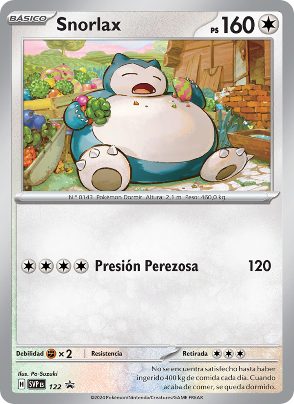 Snorlax 122 — SVP Black Star Promos (Spanish Pokémon TCG card)
