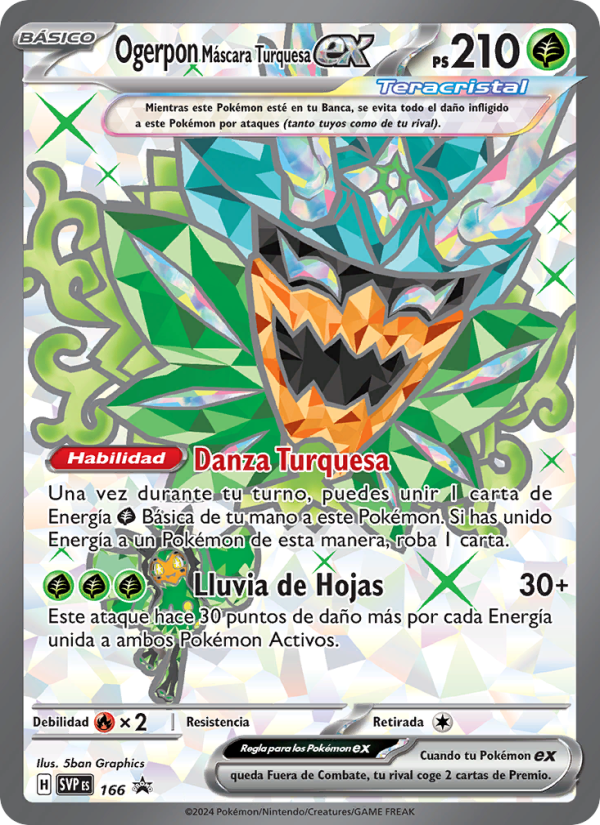 Ogerpon Máscara Turquesa ex 166 — SVP Black Star Promos (Spanish Pokémon TCG card)