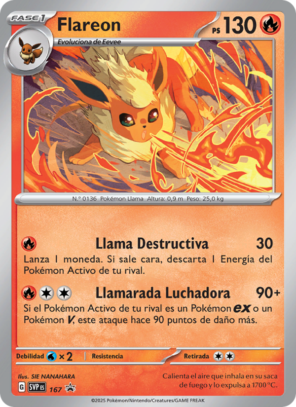 Flareon 167 — SVP Black Star Promos (Spanish Pokémon TCG card)