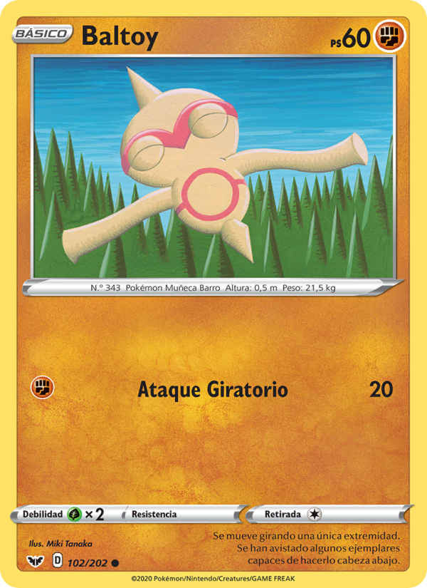 Baltoy 102 — Sword & Shield (Spanish Pokémon TCG card)