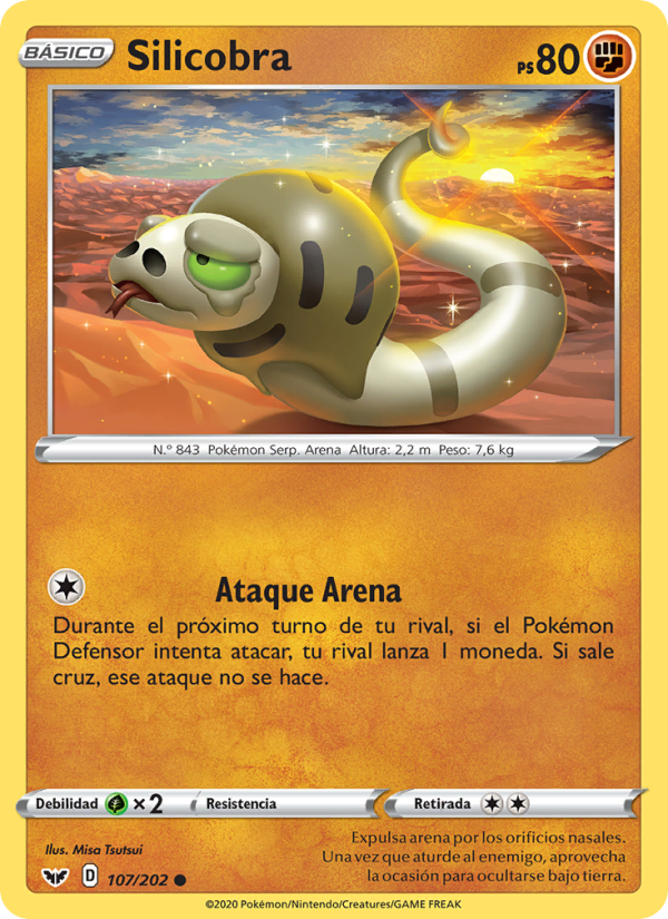 Silicobra 107 — Sword & Shield (Spanish Pokémon TCG card)