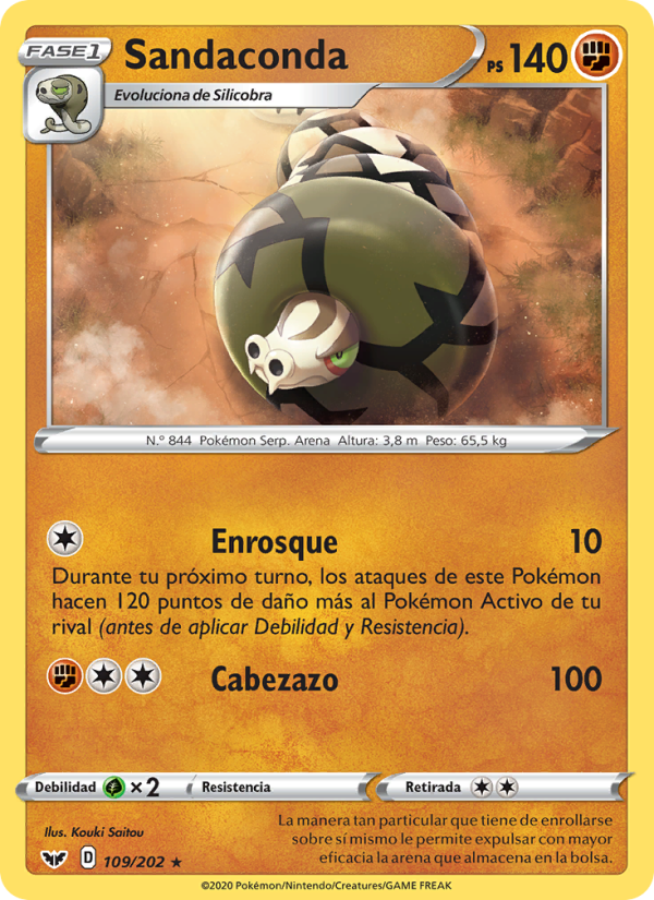 Sandaconda 109 — Sword & Shield (Spanish Pokémon TCG card)