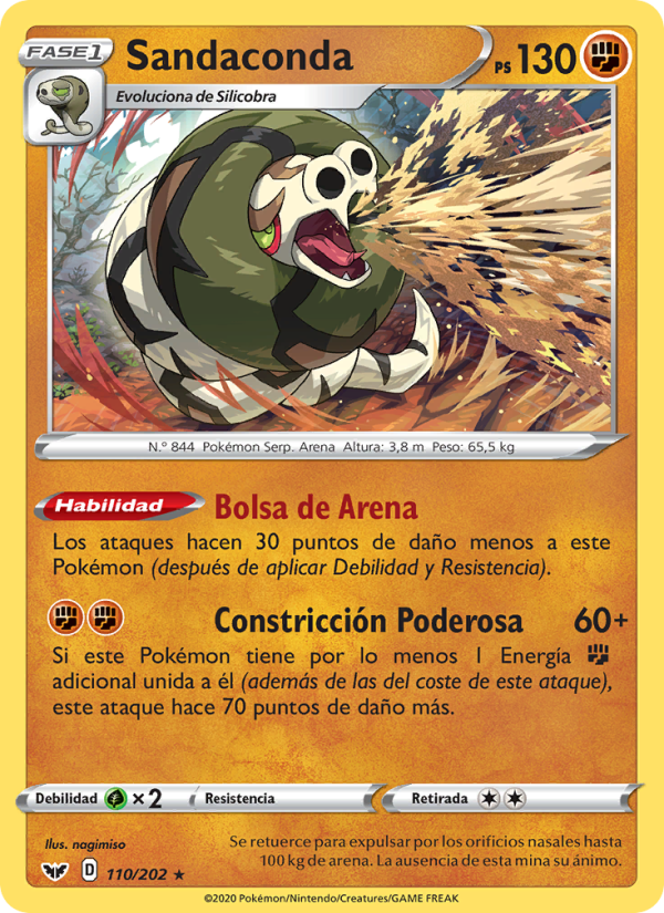 Sandaconda 110 — Sword & Shield (Spanish Pokémon TCG card)