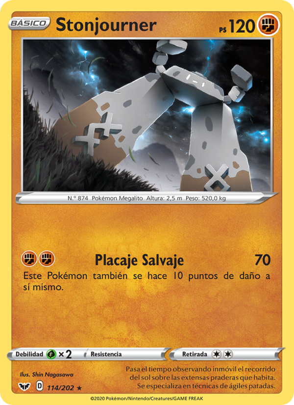 Stonjourner 114 — Sword & Shield (Spanish Pokémon TCG card)
