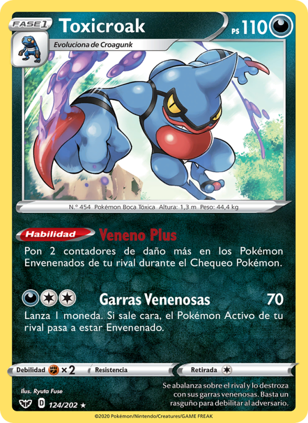 Toxicroak 124 — Sword & Shield (Spanish Pokémon TCG card)