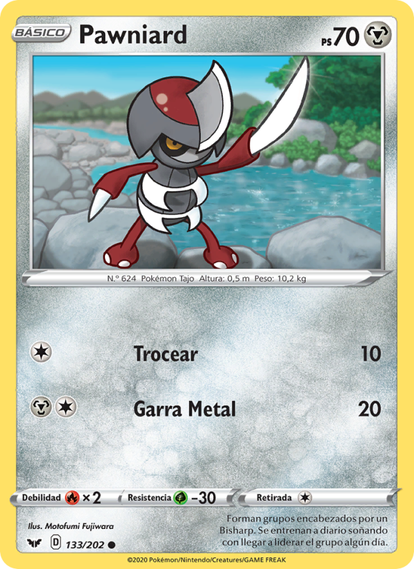 Pawniard 133 — Sword & Shield (Spanish Pokémon TCG card)