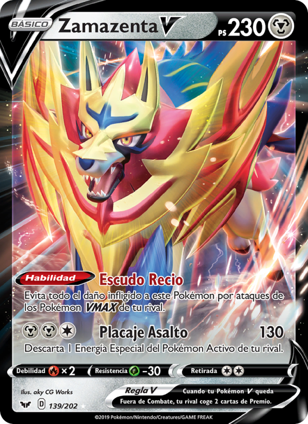 Zamazenta V 139 — Sword & Shield (Spanish Pokémon TCG card)