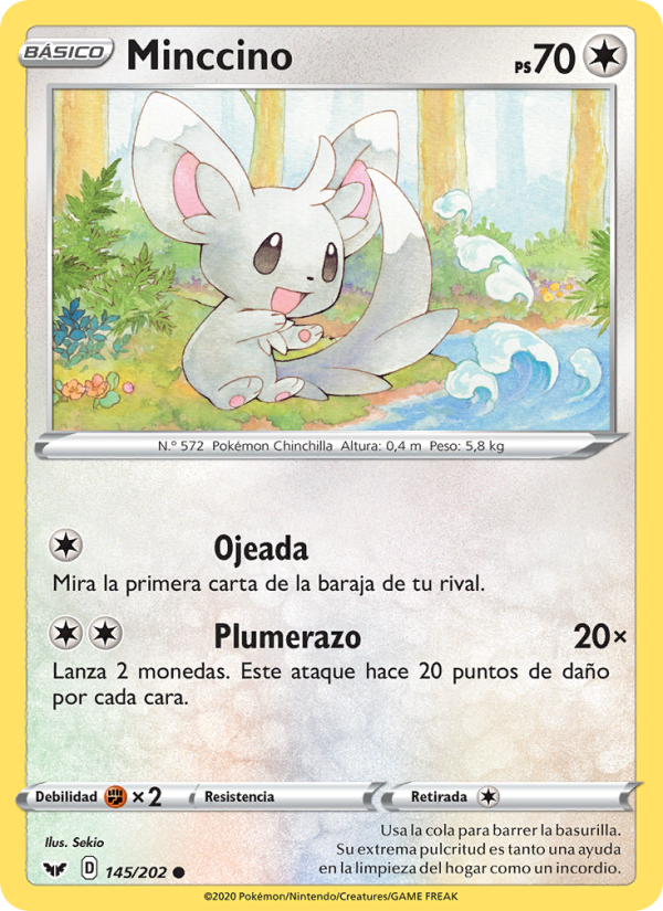 Minccino 145 — Sword & Shield (Spanish Pokémon TCG card)