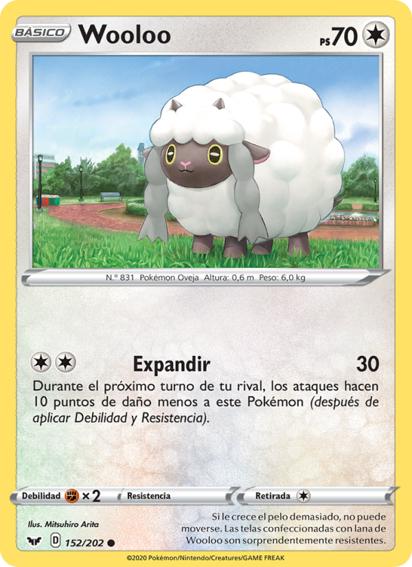 Wooloo 152 — Sword & Shield (Spanish Pokémon TCG card)