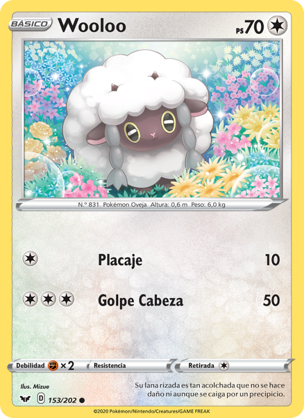 Wooloo 153 — Sword & Shield (Spanish Pokémon TCG card)