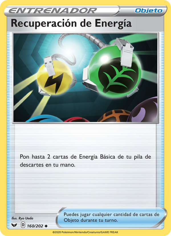 Recuperación de Energía 160 — Sword & Shield (Spanish Pokémon TCG card)