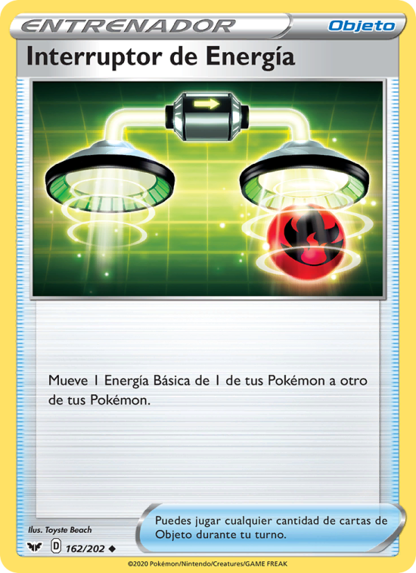 Interruptor de Energía 162 — Sword & Shield (Spanish Pokémon TCG card)