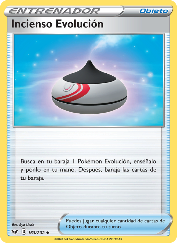 Incienso Evolución 163 — Sword & Shield (Spanish Pokémon TCG card)