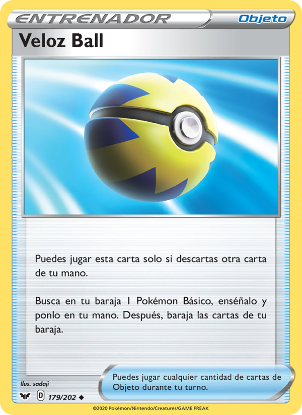 Veloz Ball 179 — Sword & Shield (Spanish Pokémon TCG card)