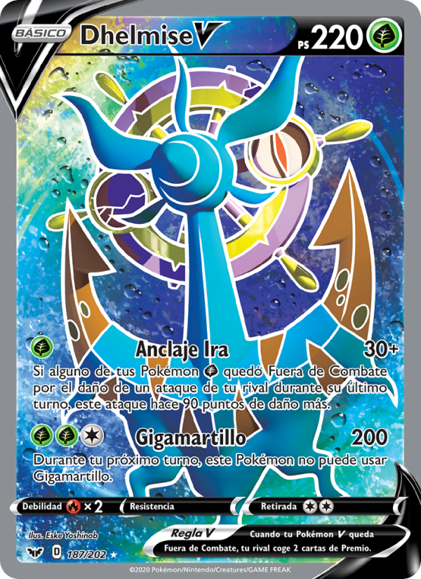 Dhelmise V 187 — Sword & Shield (Spanish Pokémon TCG card)