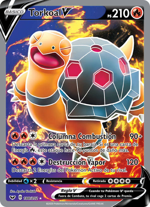 Torkoal V 188 — Sword & Shield (Spanish Pokémon TCG card)
