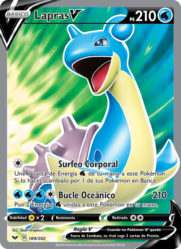 Lapras V 189 — Sword & Shield (Spanish Pokémon TCG card)
