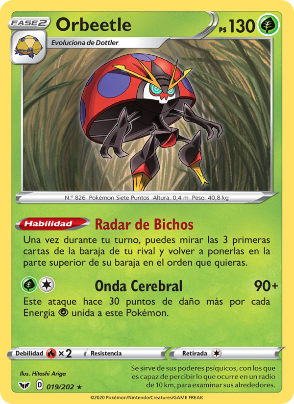 Orbeetle 19 — Sword & Shield (Spanish Pokémon TCG card)
