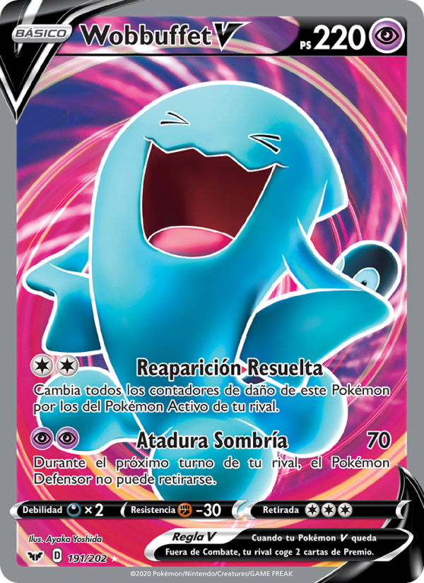 Wobbuffet V 191 — Sword & Shield (Spanish Pokémon TCG card)