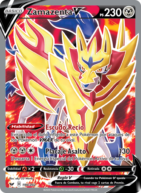 Zamazenta V 196 — Sword & Shield (Spanish Pokémon TCG card)