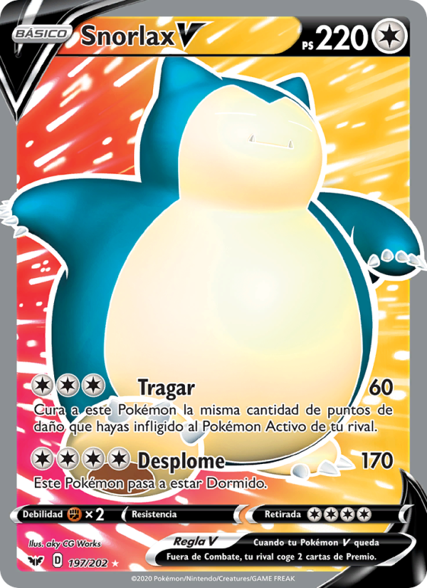 Snorlax V 197 — Sword & Shield (Spanish Pokémon TCG card)