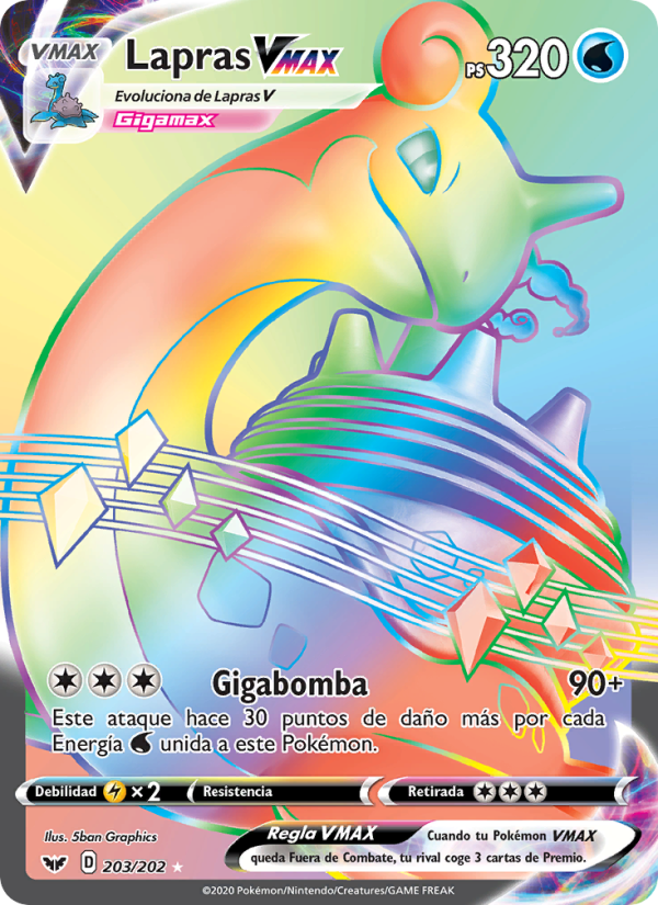 Lapras VMAX 203 — Sword & Shield (Spanish Pokémon TCG card)