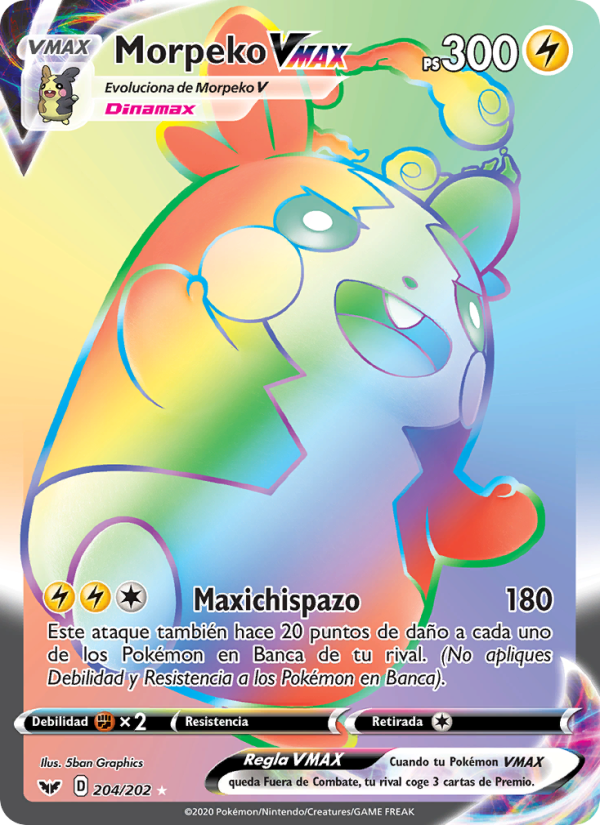 Morpeko VMAX 204 — Sword & Shield (Spanish Pokémon TCG card)