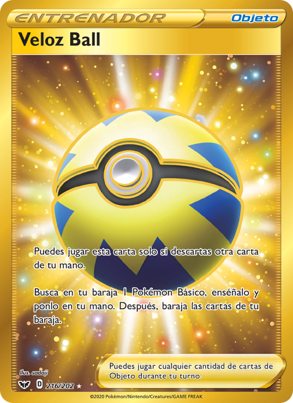 Veloz Ball 216 — Sword & Shield (Spanish Pokémon TCG card)
