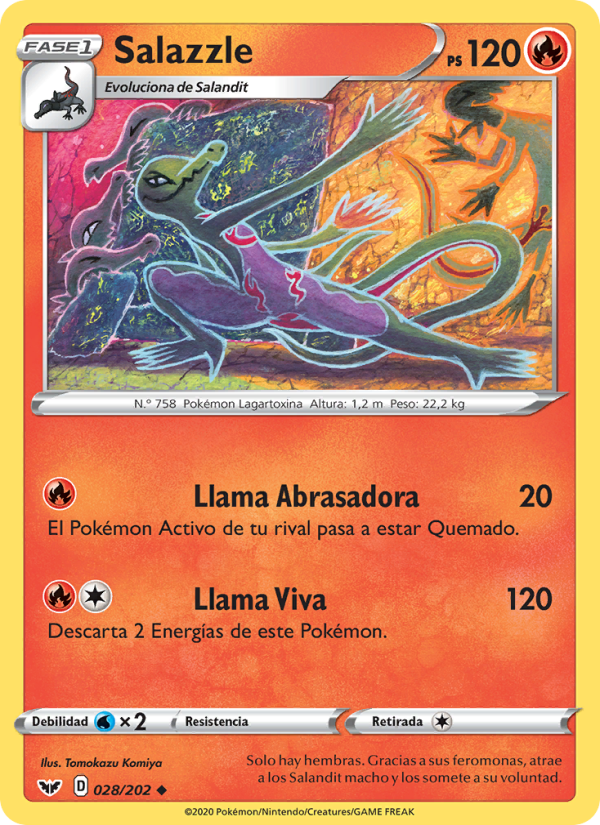 Salazzle 28 — Sword & Shield (Spanish Pokémon TCG card)