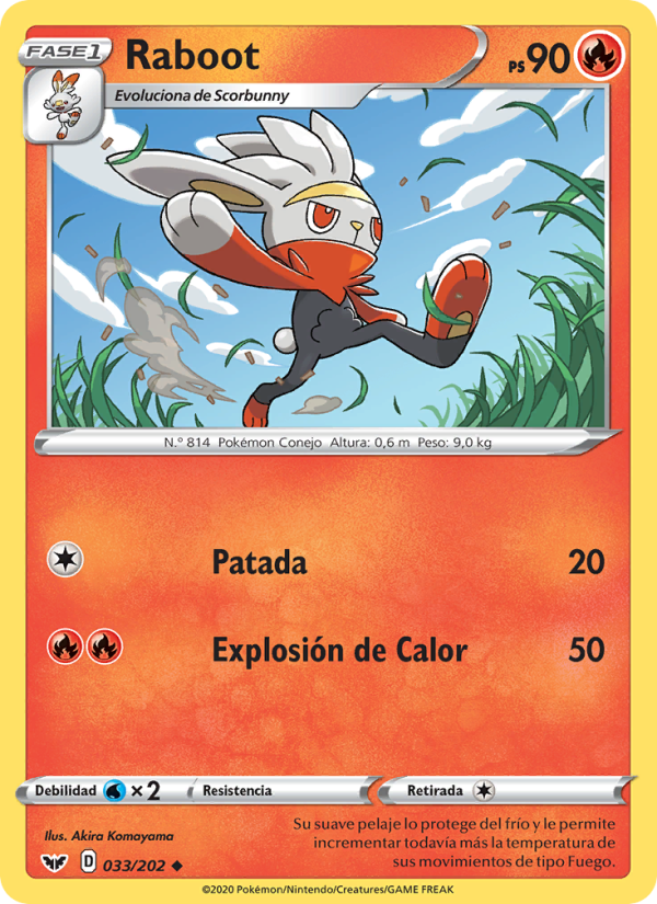 Raboot 33 — Sword & Shield (Spanish Pokémon TCG card)