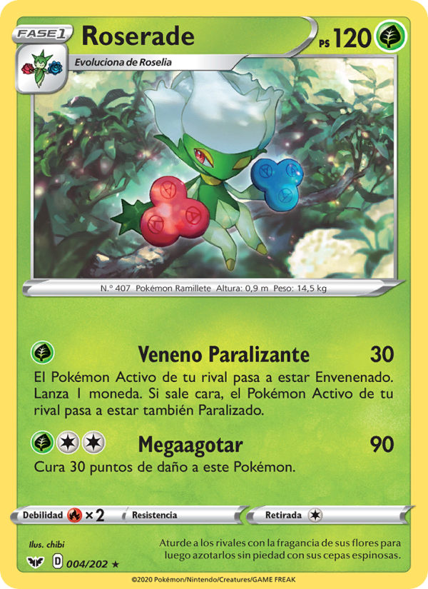 Roserade 4 — Sword & Shield (Spanish Pokémon TCG card)