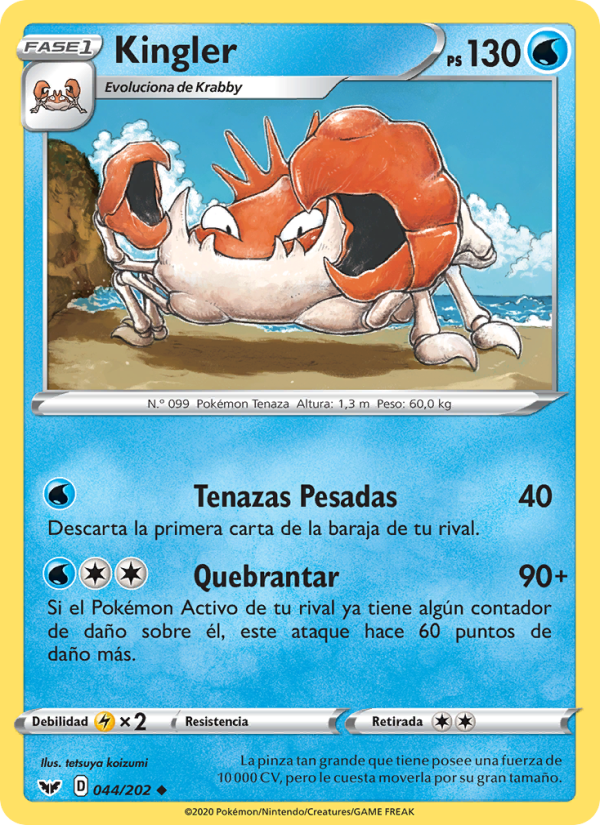 Kingler 44 — Sword & Shield (Spanish Pokémon TCG card)
